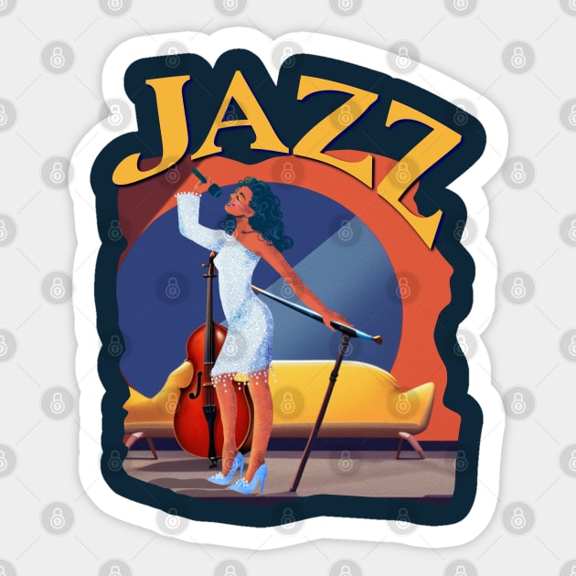 Jazz -singing at the cocktail hour Sticker by Blended Designs